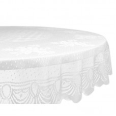 Design Imports Lace Floral Poly Round Tablecloth VJE3111
